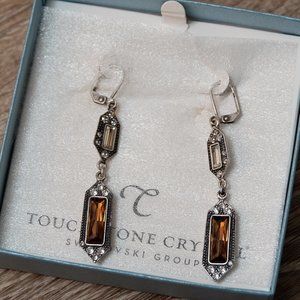 Verona Drop Earrings. Touchstone Crystal by Swarovski